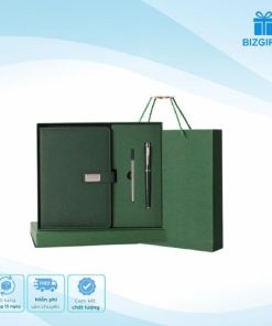 Bộ quà tặng văn phòng gồm sổ tay và bút bi giấy